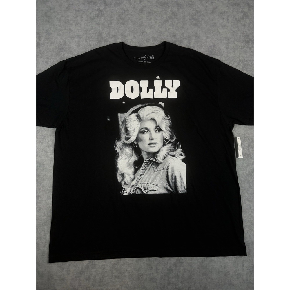 Dolly Parton T Shirt Mens 3XL Black Portrait Graphic Tee Country Music NWT